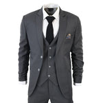 IM1 Men's Classic Charcoal Plain Tailored Fit 3-Piece Suit