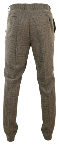 Mens Oak Brown Tweed Trousers