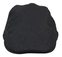 Mens Grandad Baker Flat Black Cap 8 Panel Tweed Vintage Classic Smart Casual 1920s