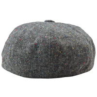 8 Panel Baker Boy Cap Shelby Hat Wool Tweed Classic Grey Razor