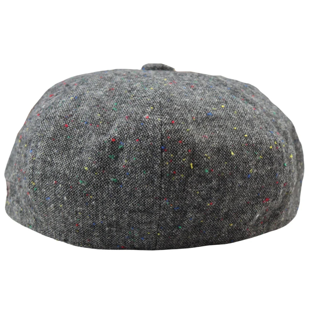 8 Panel Baker Boy Cap Shelby Hat Wool Tweed Classic Grey Razor