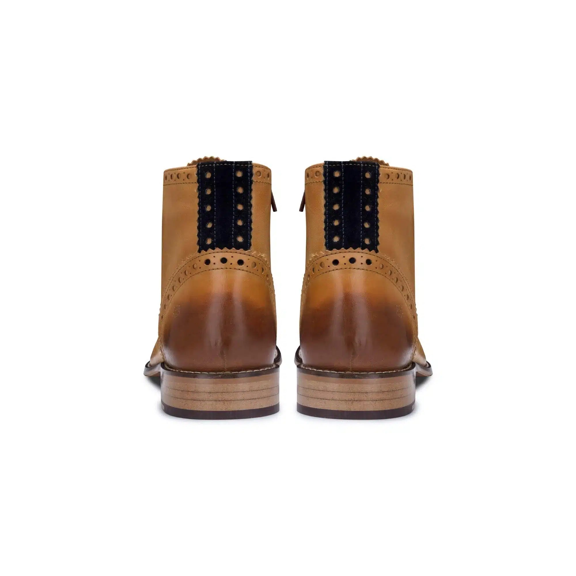 Mens Real Leather Vintage Boots Brogues 1920s Suede Tweed Laced Shoes Smart Formal