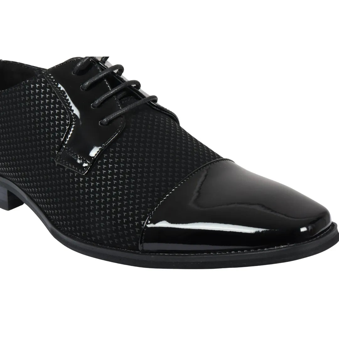 Men's Black Lace Up Derby Shoes