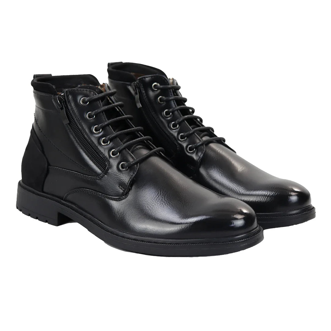 Men's Lace Up Black Ankle Boots