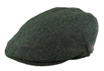 Men's Flat Cap Wool Herringbone Olive Tweed Classic 1920s Unisex Del Boy