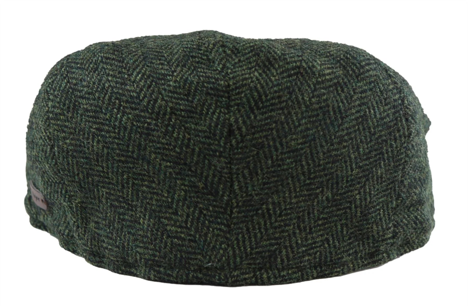 Men's Flat Cap Wool Herringbone Olive Tweed Classic 1920s Unisex Del Boy