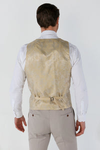 Mayfair - Men's Beige Birdseye Waistcoat