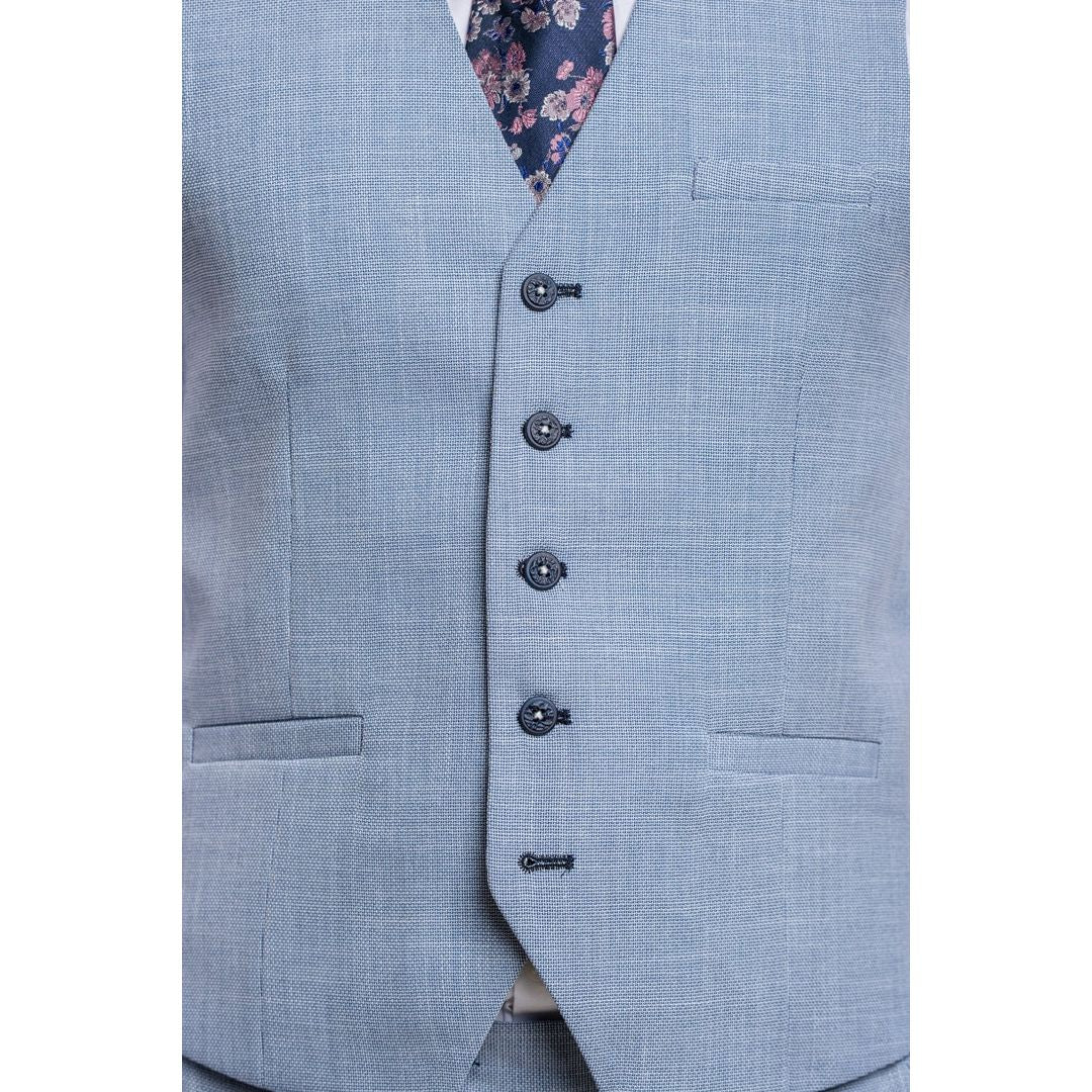 Miami - Men's Summer Light Blue Waistcoat