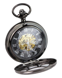 Black Vintage Mechanical Pocket Watch