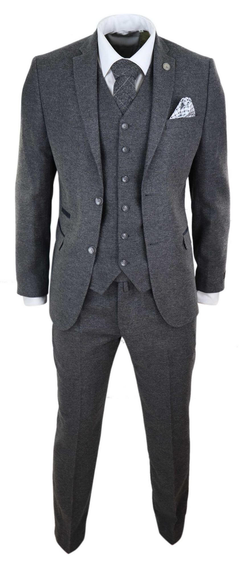 Mens Grey Wool Suit