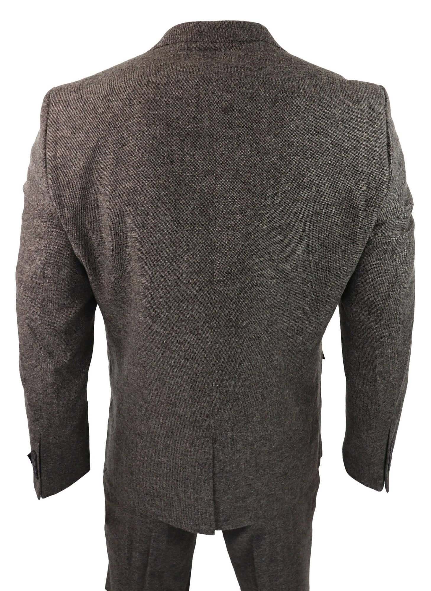 Mens Oak Brown 3 Piece Suit with Double Breasted Waistcoat