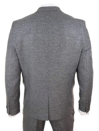 Mens 3 Piece Grey Suit with Double Breasted Waistcoat