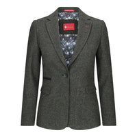 Womens Blazer Suit Wool Tweed Elbow Patch 1920s Vintage Classic Green