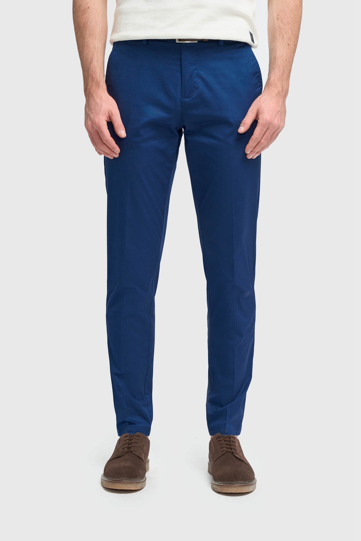 Mario - Pánské letní modré elegantní kalhoty