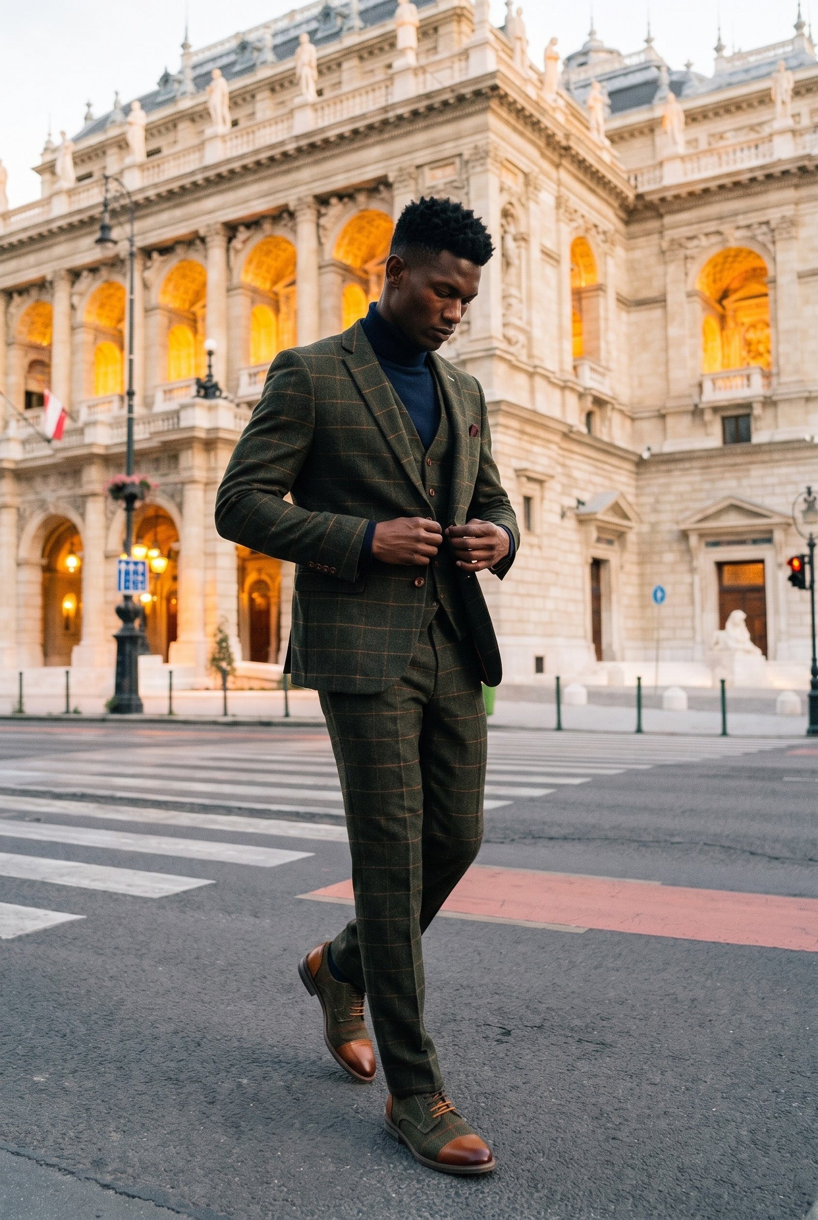 Look #497 styled with Pánský tmavě modrý rolák, měkký pletený svetr z viskózové směsi s dlouhým rukávem