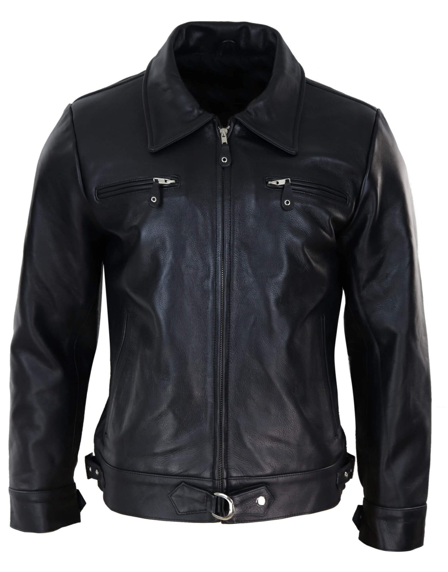 Mens Classic Black-Brown Leather Jacket