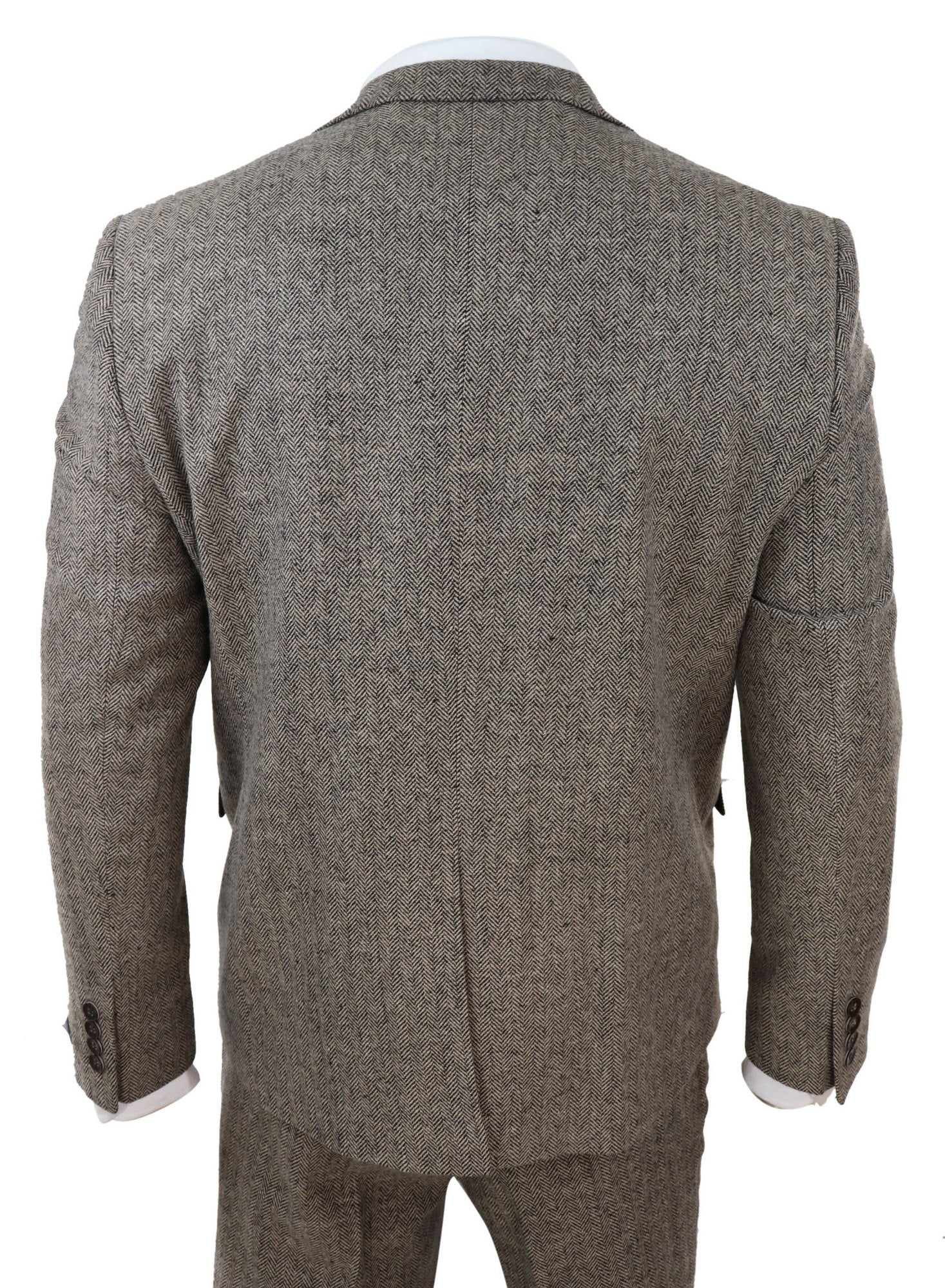 Oak-Brown Herringbone Tweed 3 Piece Suit