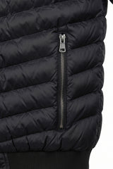 Pánská černá prošívaná lehká bomber bunda na zip s prošíváním