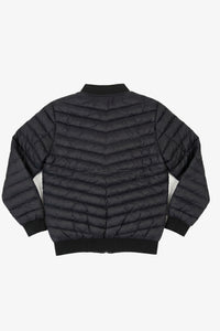 Pánská černá prošívaná lehká bomber bunda na zip s prošíváním