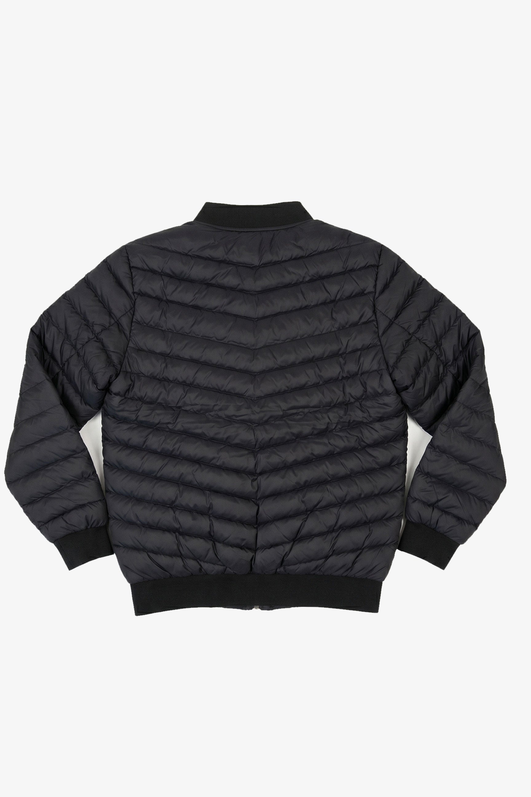 Pánská černá prošívaná lehká bomber bunda na zip s prošíváním
