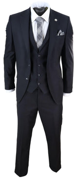 Mens Classic Black 3 Piece Suit