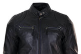 Genuine Leather Black Biker Jacket for Men