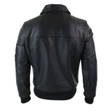 Men's Leather Harrington Black Bomber Classic Pilot Jacket