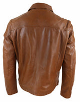 Real Leather Soft Nappab Tan Mens Jacket