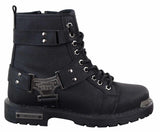 Mens Black Rugged PU Leather Boots