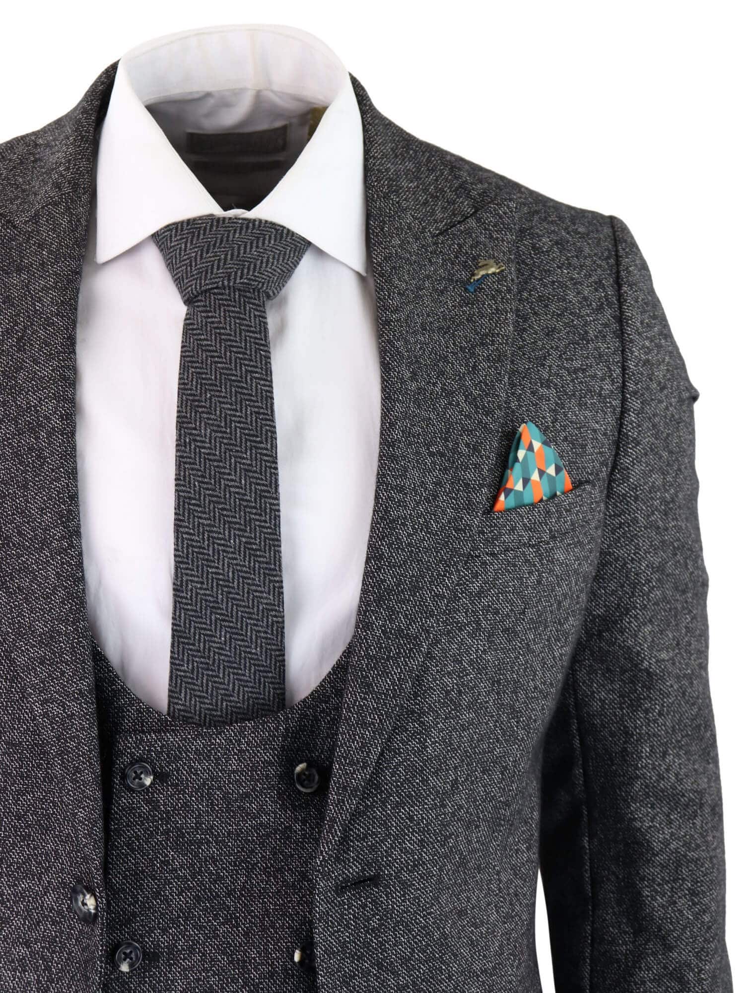 Men's Charcoal-Grey 3 Piece Suit