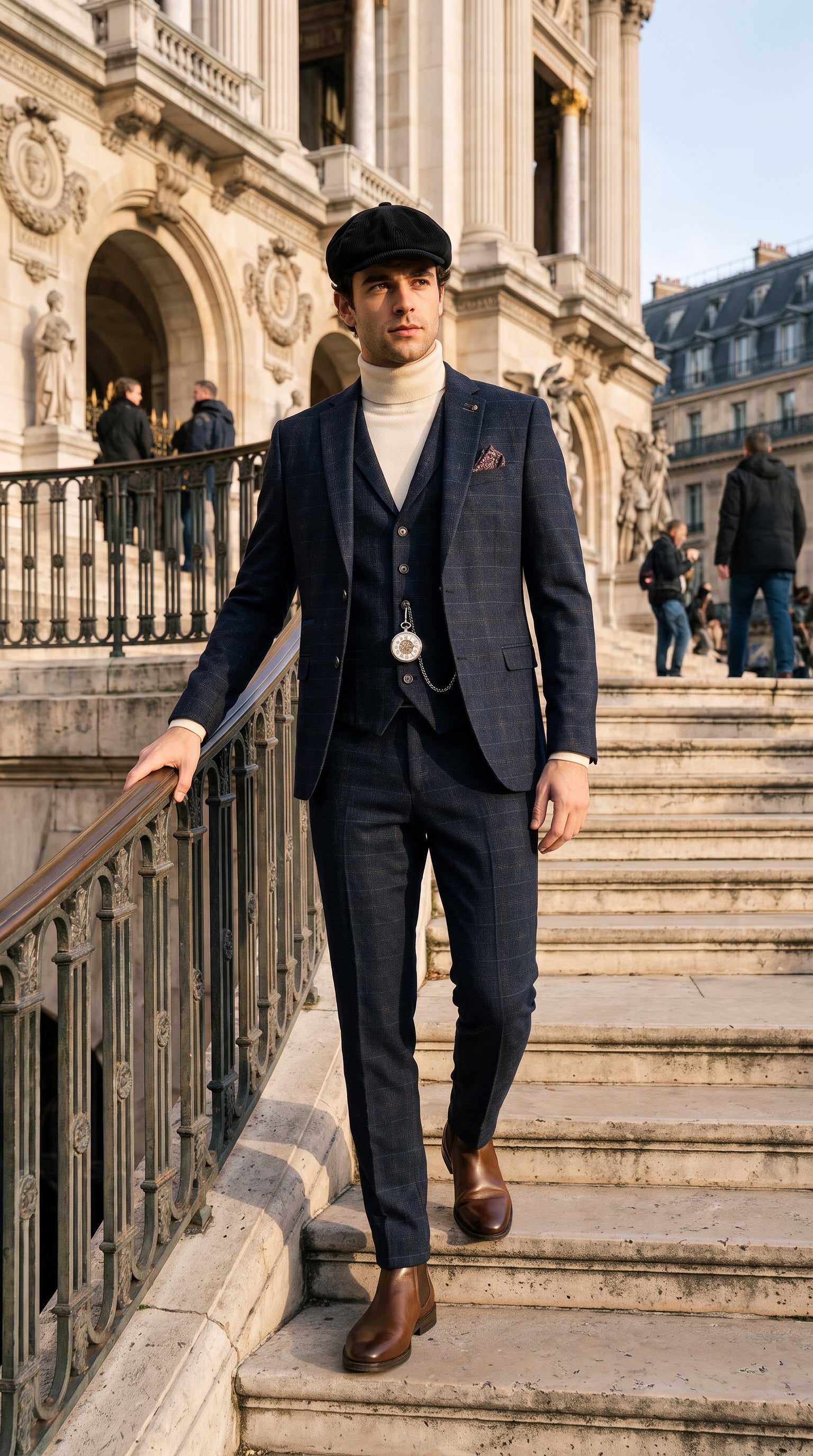 Look #133 styled with Pánský krémový rolák, měkký pletený svetr z viskózové směsi s dlouhým rukávem