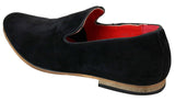 Mens Suede Leather PU Slip On Shoes Loafers Black Smart Casual