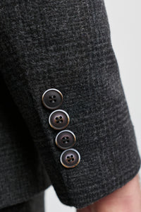 Pánský černý třídílný oblek Glen Check