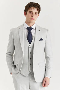 Belmont - Men's Silver 3 Piece Stitch Lapel Classic Suit