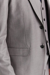 Edward - Men's Grey 3 Piece Stitch Lapel Classic Suit