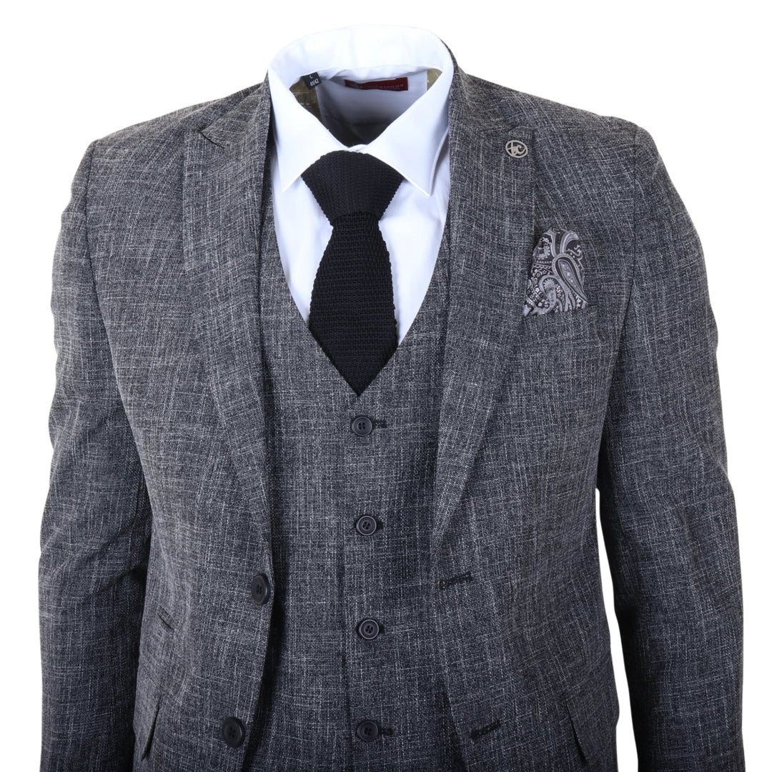 IM33 - Pánský černý třídílný oblek na míru