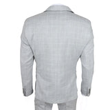IM3 Men's Grey Checked Tailored Fit 3-Piece Suit