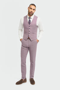 Miami - Pánská růžová letní vesta slim fit