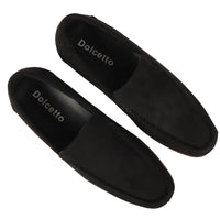 Men's Slip On Black Lightweight Suede Loafers