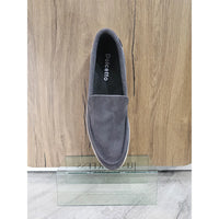 Men's Suede Grey Slip On Comfort Fit Loafers
