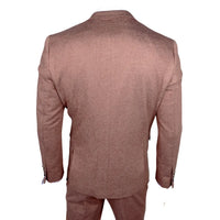 Nathan Men's Brown 3-Piece Slim Fit Suit