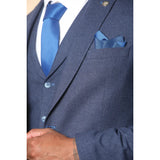 TP-24 - Men's Navy 3 Piece Linen Summer Wedding Suit