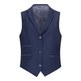 TPW-14 - Dámský třídílný jednobarevný oblek v tmavě modré barvě