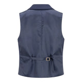 TPW-14 - Dámský třídílný jednobarevný oblek v tmavě modré barvě