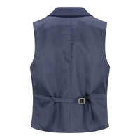 TPW-14 - Dámský třídílný jednobarevný oblek v tmavě modré barvě