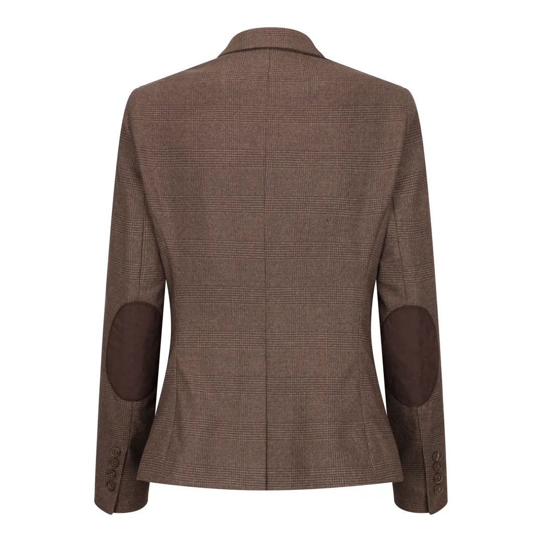 TPW50 - Dámský hnědý třídílný kostkovaný oblek s motivem prince z Walesu