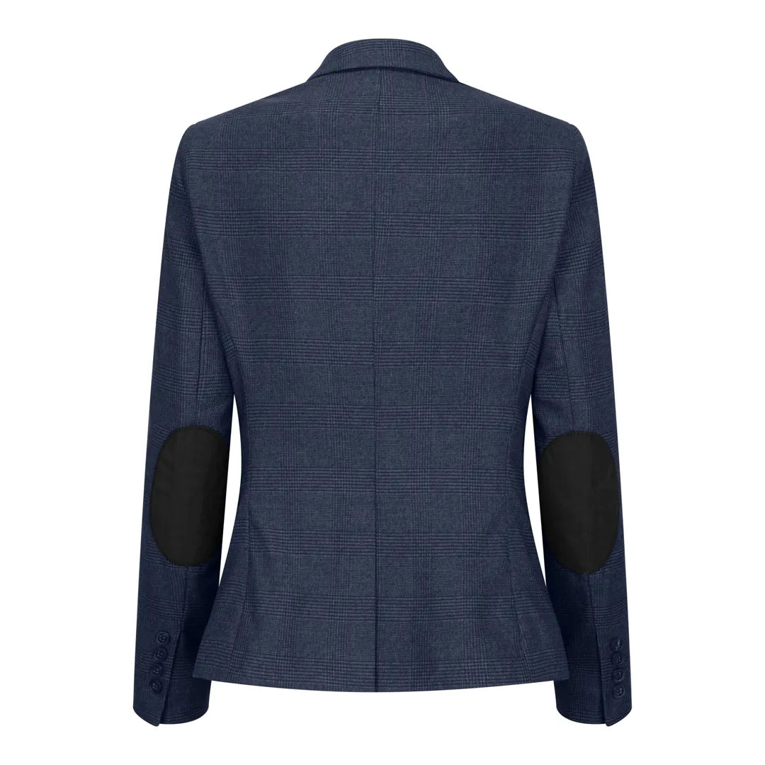 TPW52 - Dámský tmavě modrý třídílný kostkovaný oblek s motivem prince z Walesu