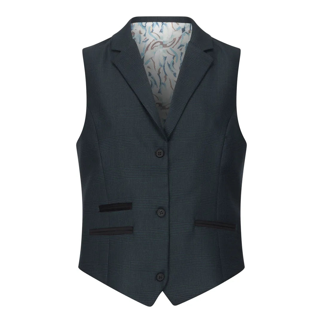 TPW53 - Dámský zelený třídílný kostkovaný oblek s motivem prince z Walesu