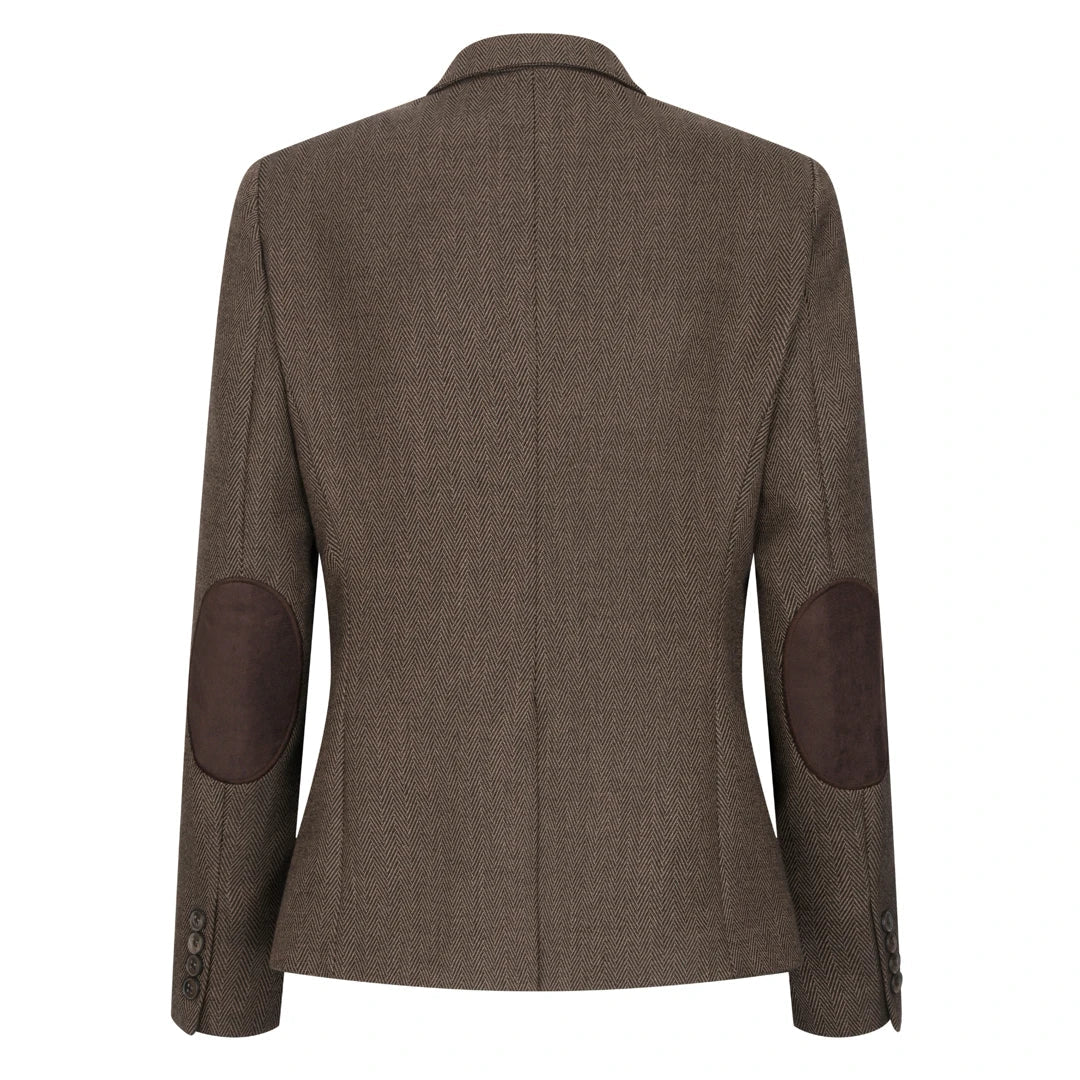 TPW-AK-06 - Dámský hnědý třídílný tvídový oblek s rybí kostí