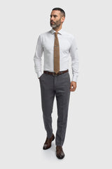 Thomas - Pánský třídílný tvídový oblek z vlněné směsi v tmavě modré barvě